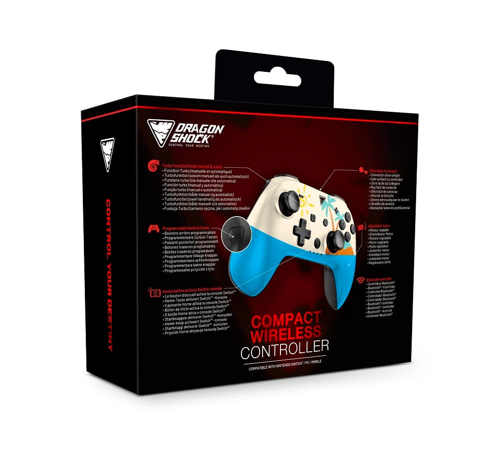 DragonShock - Manette compacte sans fil Bluetooth PopTop The Island pour Nintendo Switch et Switch OLED - flash vidéo