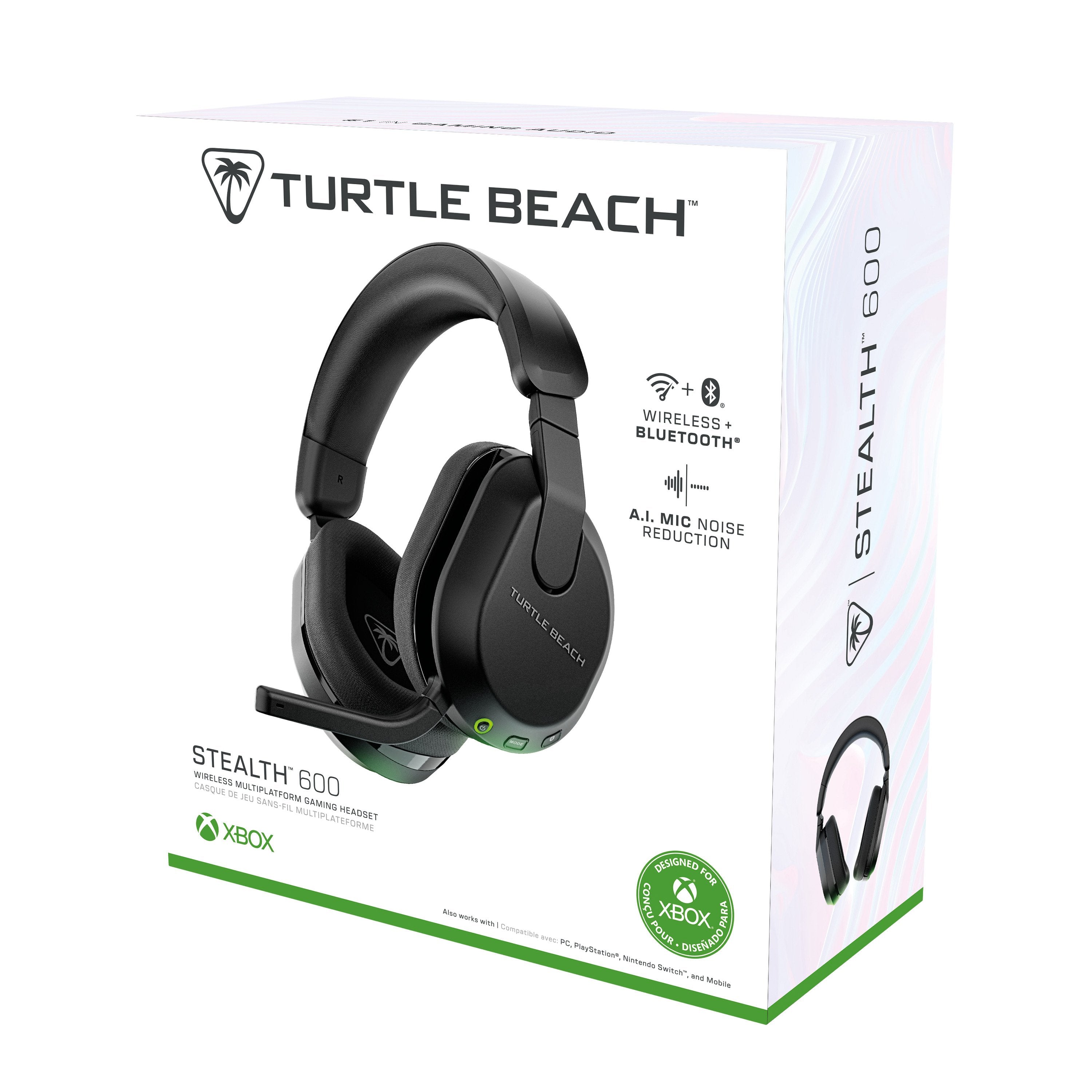Turtle Beach - Casque de jeu sans fil Stealth 600X Gen 3 Noir pour Xbox Series, Xbox One, PS5, PS4, Switch, PC et Mobile - flash vidéo