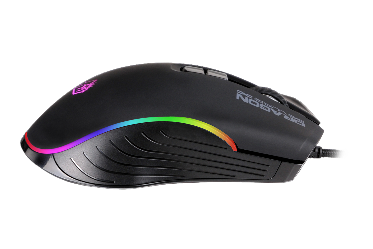 Dragonwar G20 7000DPI Souris de jeu RGB ergonomique et personnalisable à 7 boutons - Noir - flash vidéo