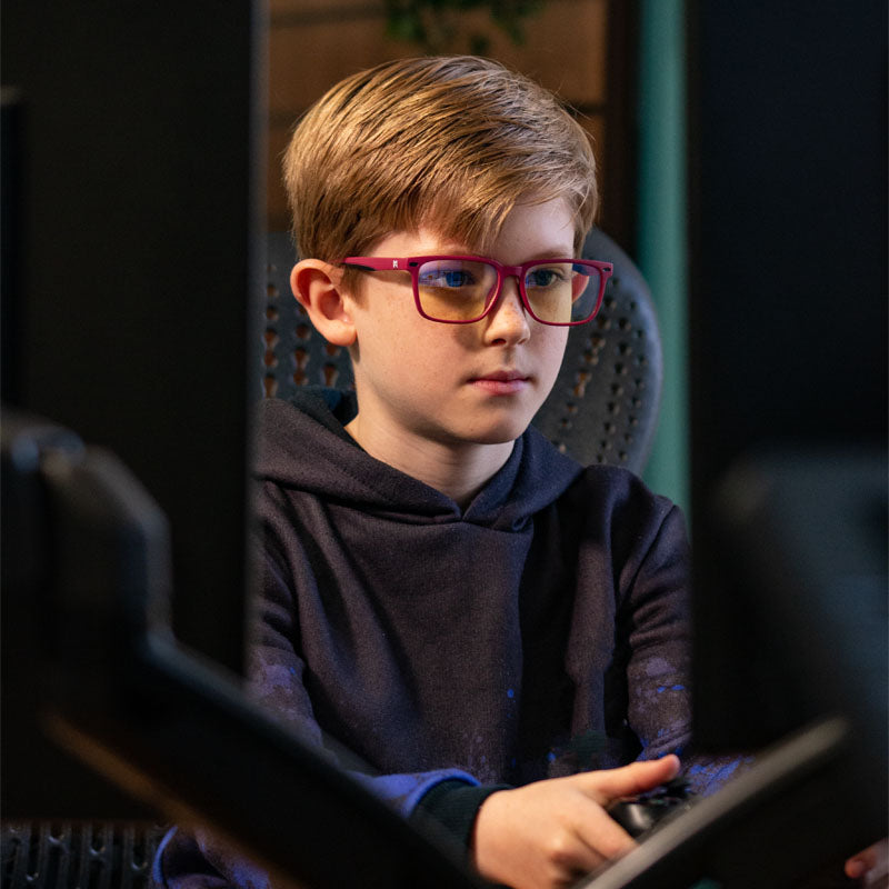 Numskull eSports - Lunettes gaming anti-lumière bleue pour enfants rose - flash vidéo