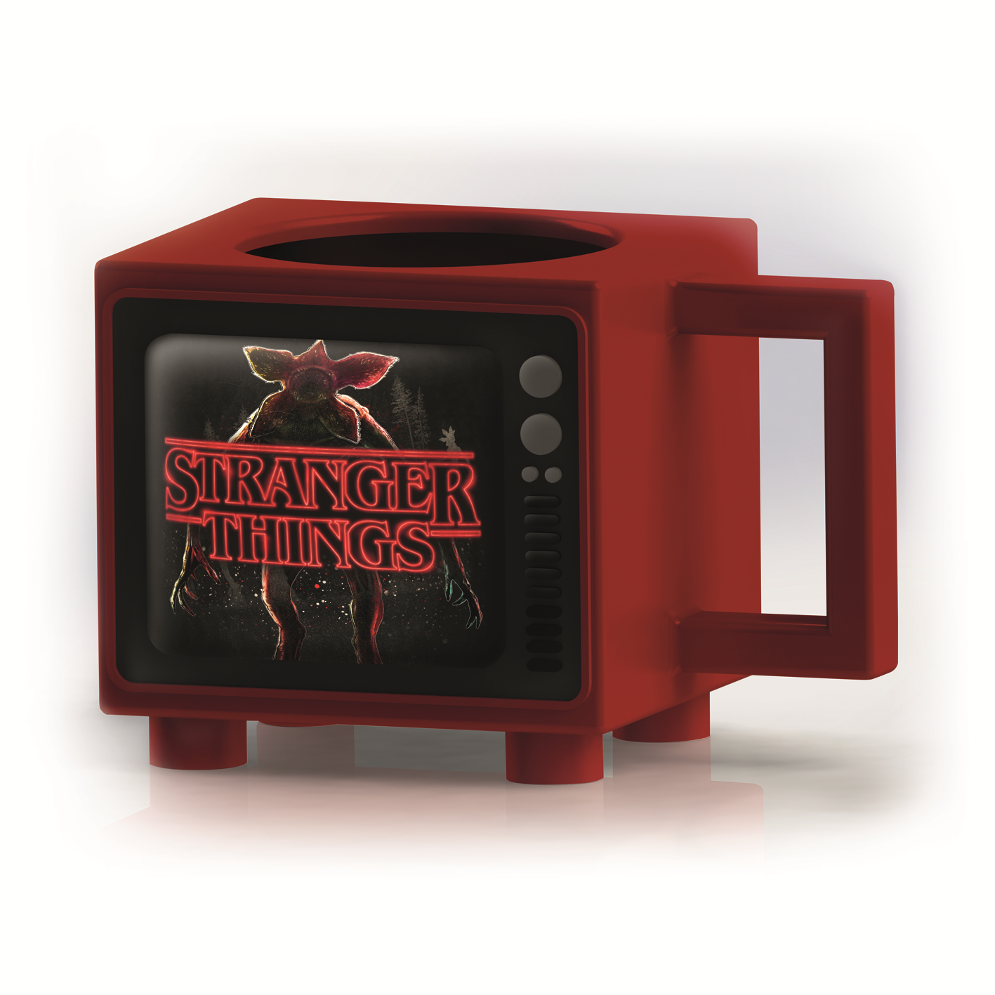 Stranger Things - Mug 3D thermoréactif en forme de TV "J'ai survécu à Hawkins" - flash vidéo