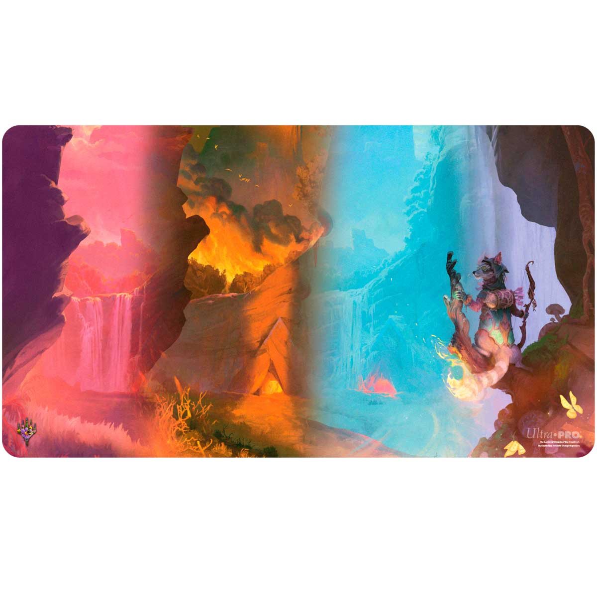 Ultra Pro - Magic: The Gathering - Bloomburrow - Tapis de jeu Terres de saison : Montagne (60 x 34 cm) - flash vidéo