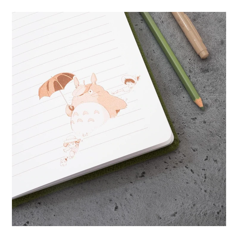 Ghibli - Mon voisin Totoro - Carnet à couverture en feutrine brodée Totoro - flash vidéo