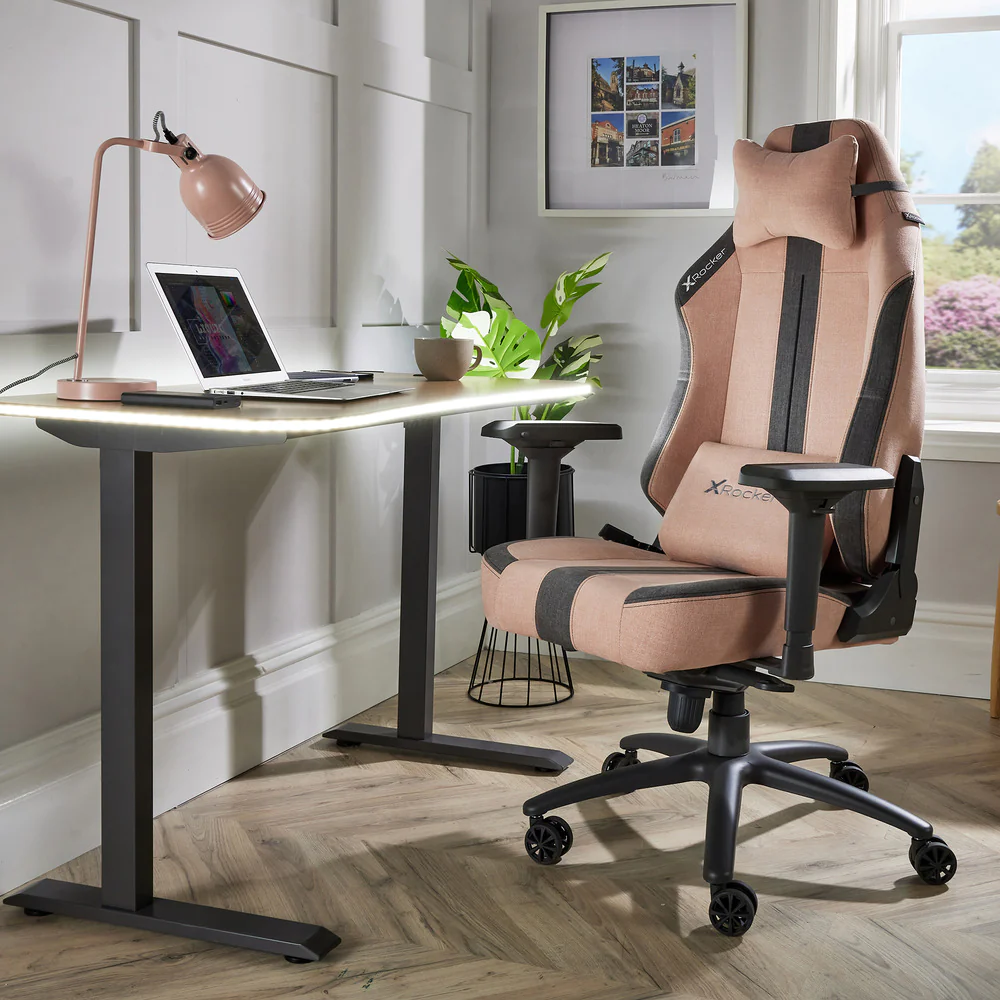 X Rocker - Chaise de bureau ergonomique Onyx Poudre/Gris ardoise - flash vidéo