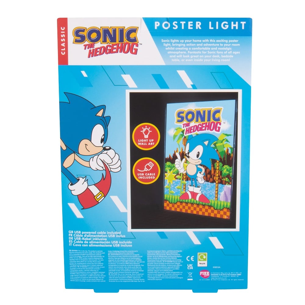 Sonic the Hedgehog - Affiche lumineuse - flash vidéo