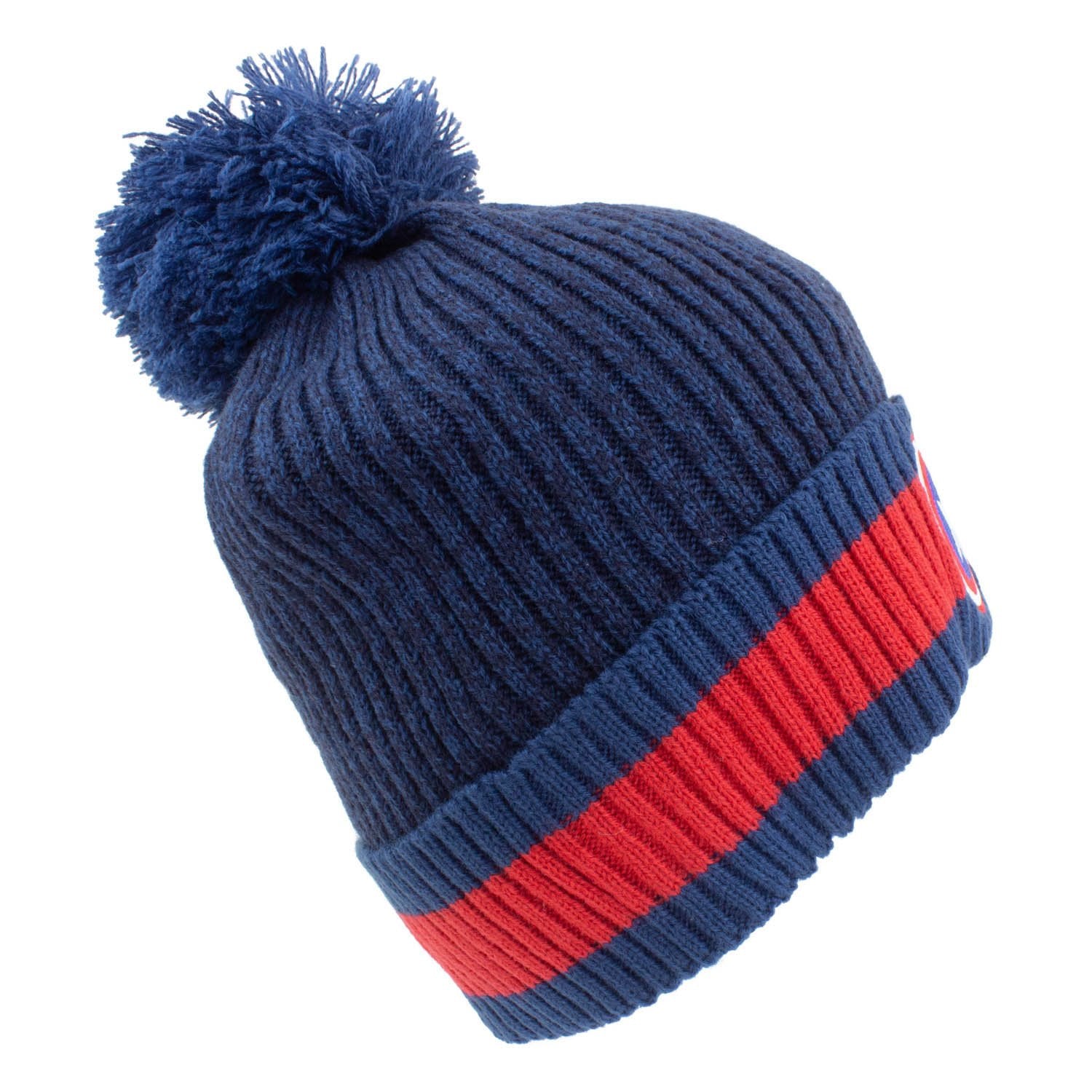 Marvel - Bonnet à pompon Bleu et Rouge Logo de Captain America - flash vidéo