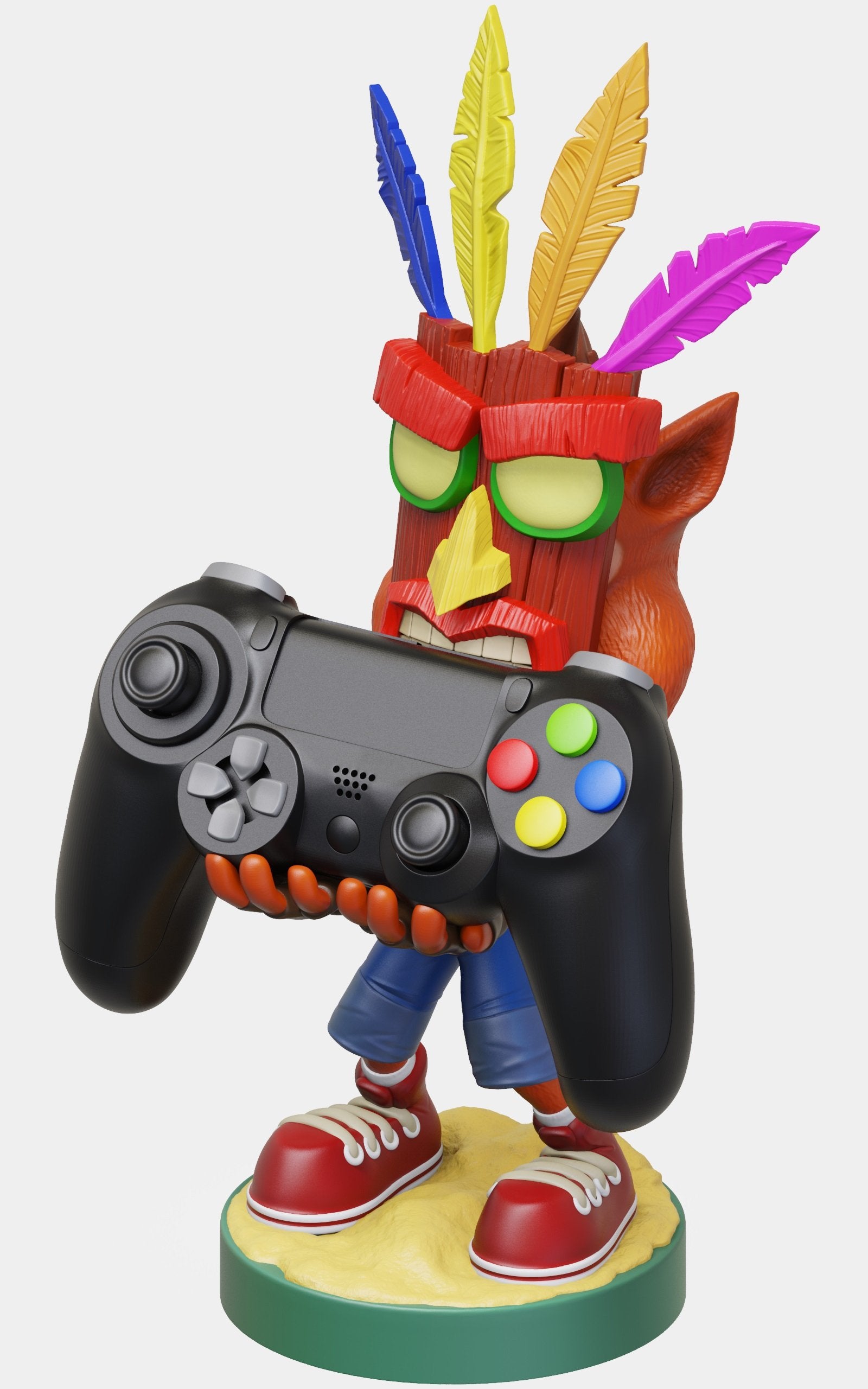 Cable Guys - Crash Bandicoot - Crash Aku Support Chargeur pour Téléphone et Manette - flash vidéo