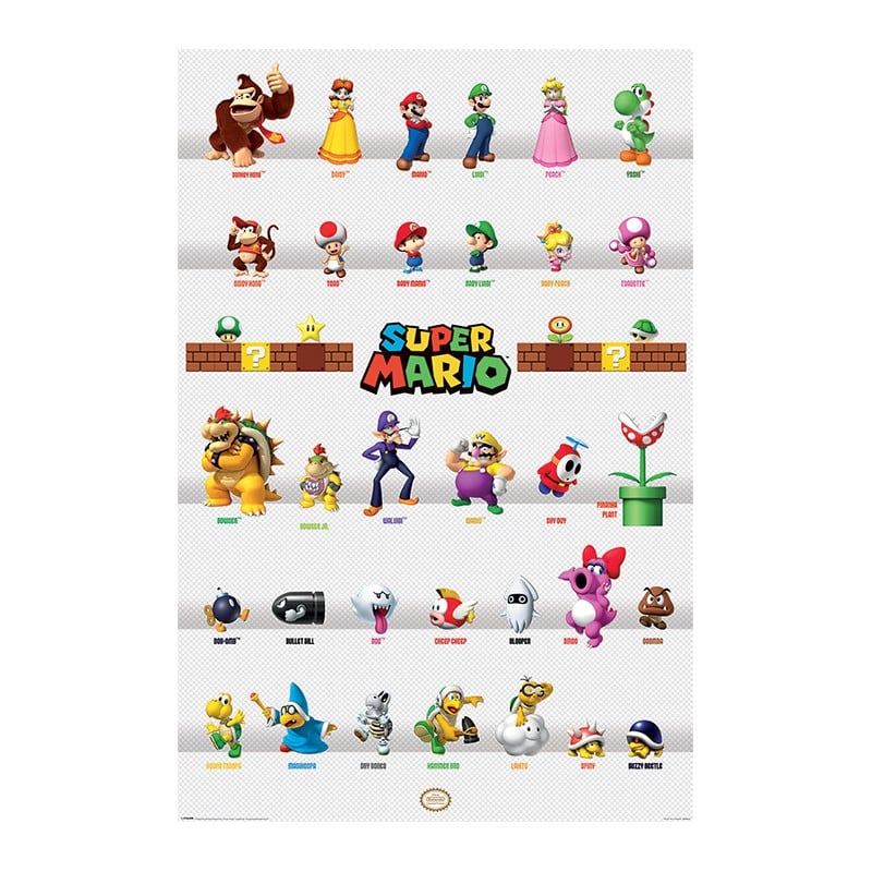 Super Mario Character Parade - Maxi Poster - flash vidéo
