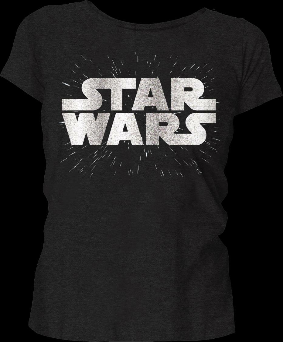 Star Wars - Silver Logo Black Women T-Shirt M - flash vidéo