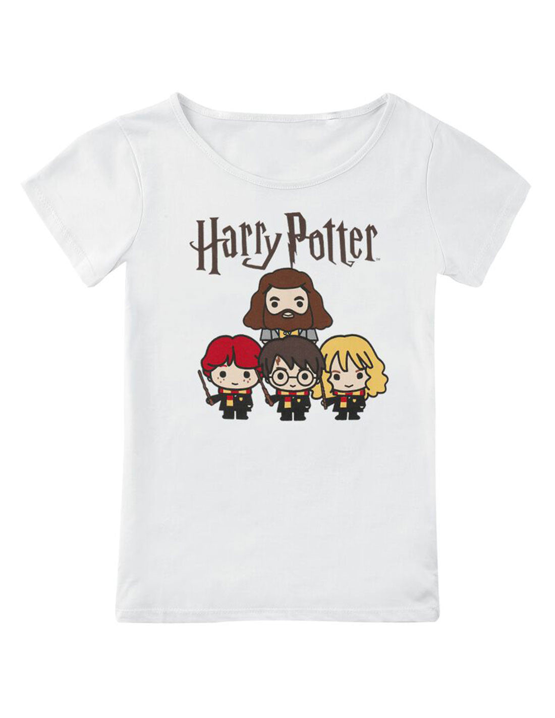 Harry Potter - T-Shirt Blanc Harry et ses amis - Fille 8 Ans - flash vidéo