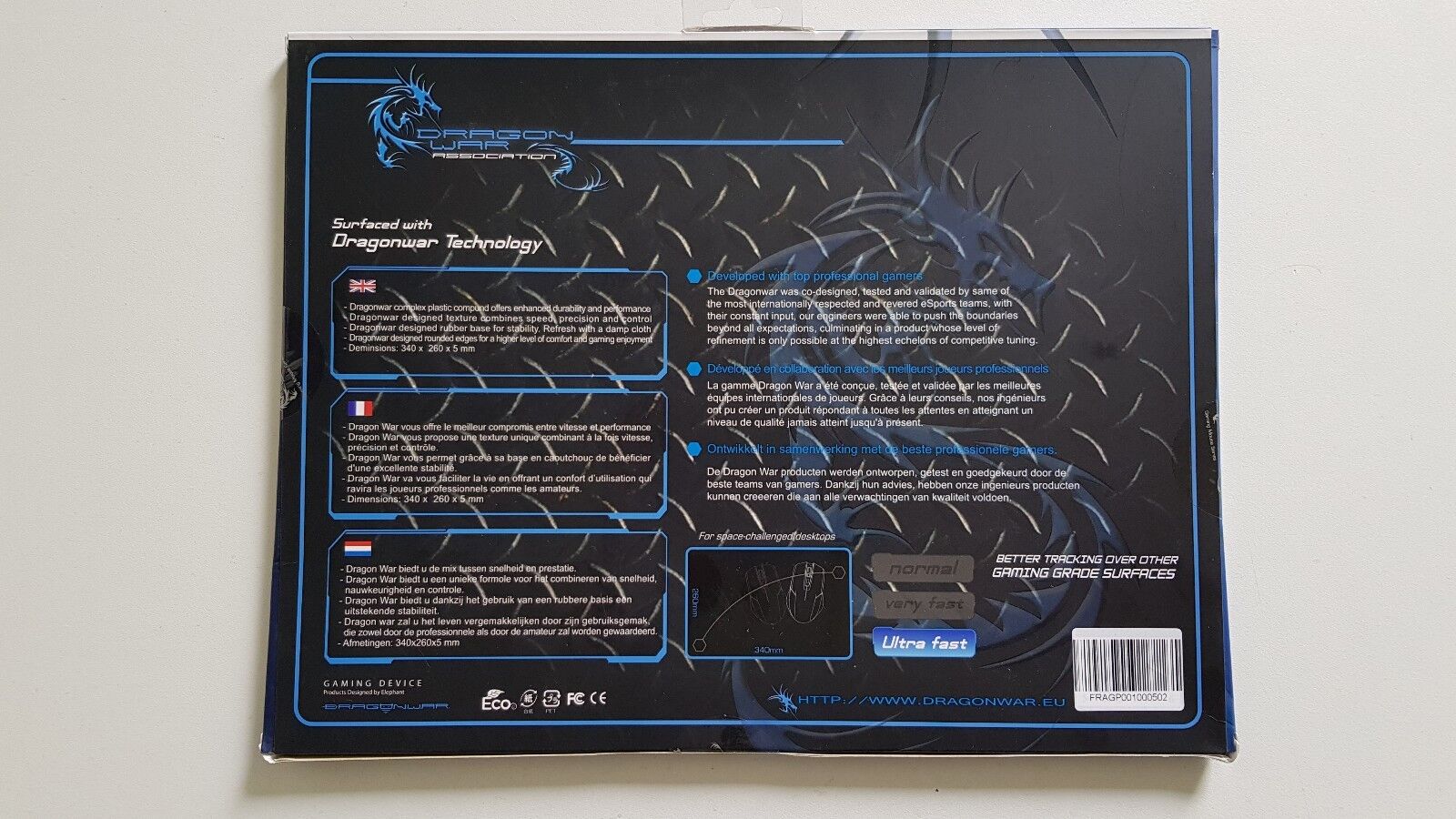 Dragonwar Gaming Mousepad Speed Edition - flash vidéo