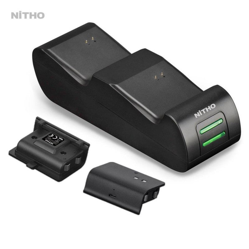 Nitho - Chargeur double noir pour manettes Xbox One - flash vidéo