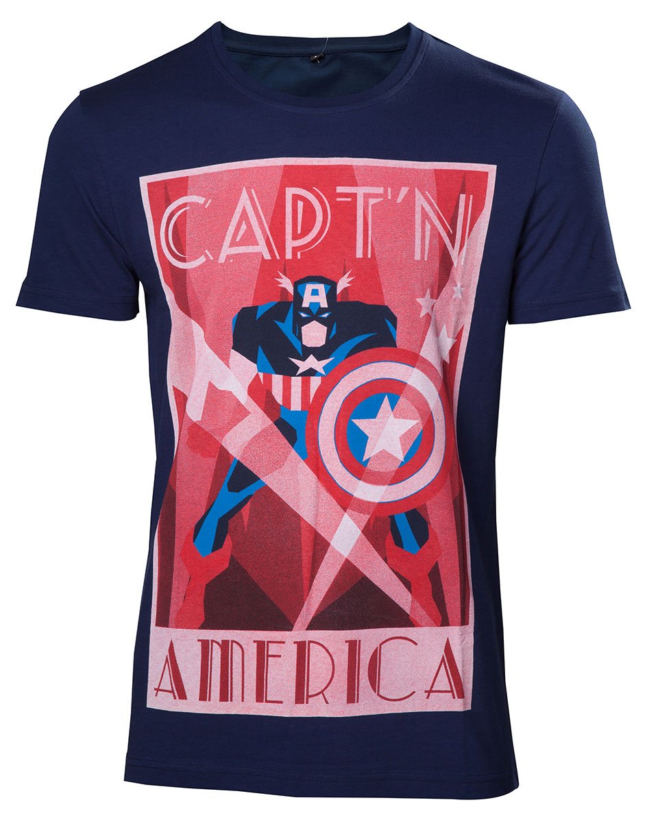 Marvel - Capt'n America Shield Up Blue T-Shirt - S - flash vidéo