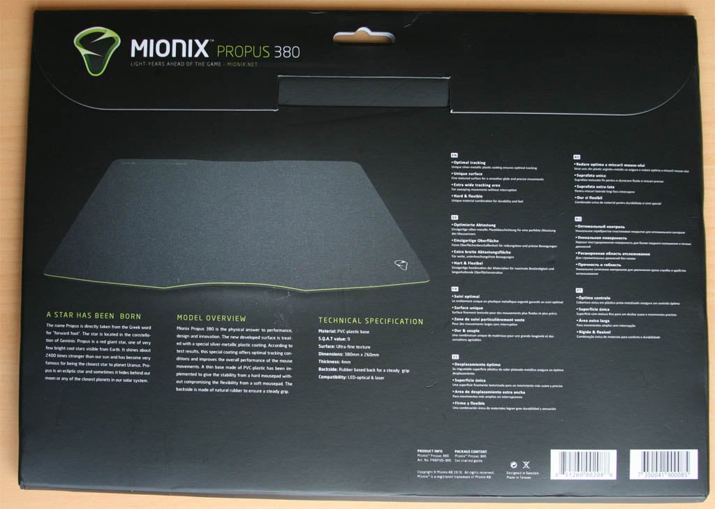 Mionix - Sargas Propus 380 -Tapis de souris Gaming - flash vidéo