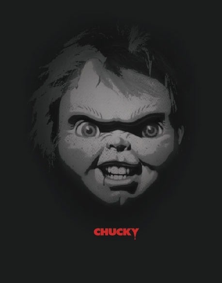 Chucky - T-Shirt Noir Portrait - S - flash vidéo
