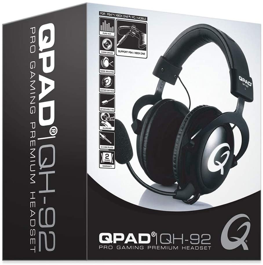 QPAD - QH-92 High End Stereo Gaming Headset, Closed Ear, Noise Cancelling detachable Microphone, Multiplatform - flash vidéo