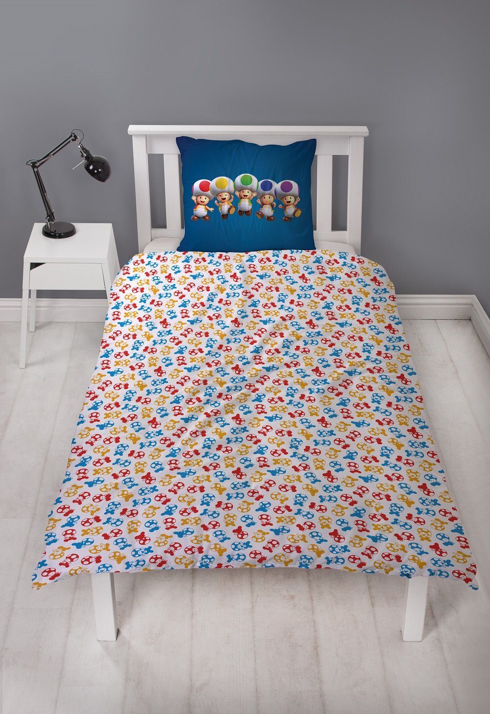 Super Mario - Parure de lit en microfibre Mario et ses amis (140x200cm + 63x63cm) - flash vidéo