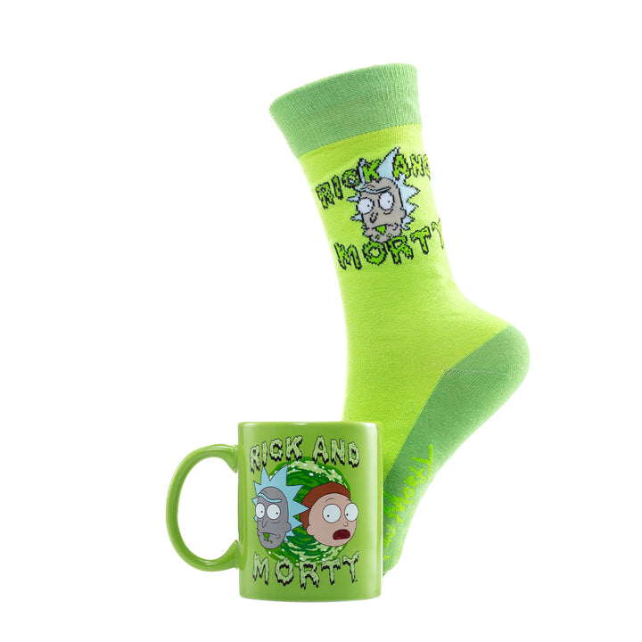 Rick et Morty - Coffret cadeau avec tasse 315ml et paire de chaussette EU 41-45 "Rick and Morty" - flash vidéo