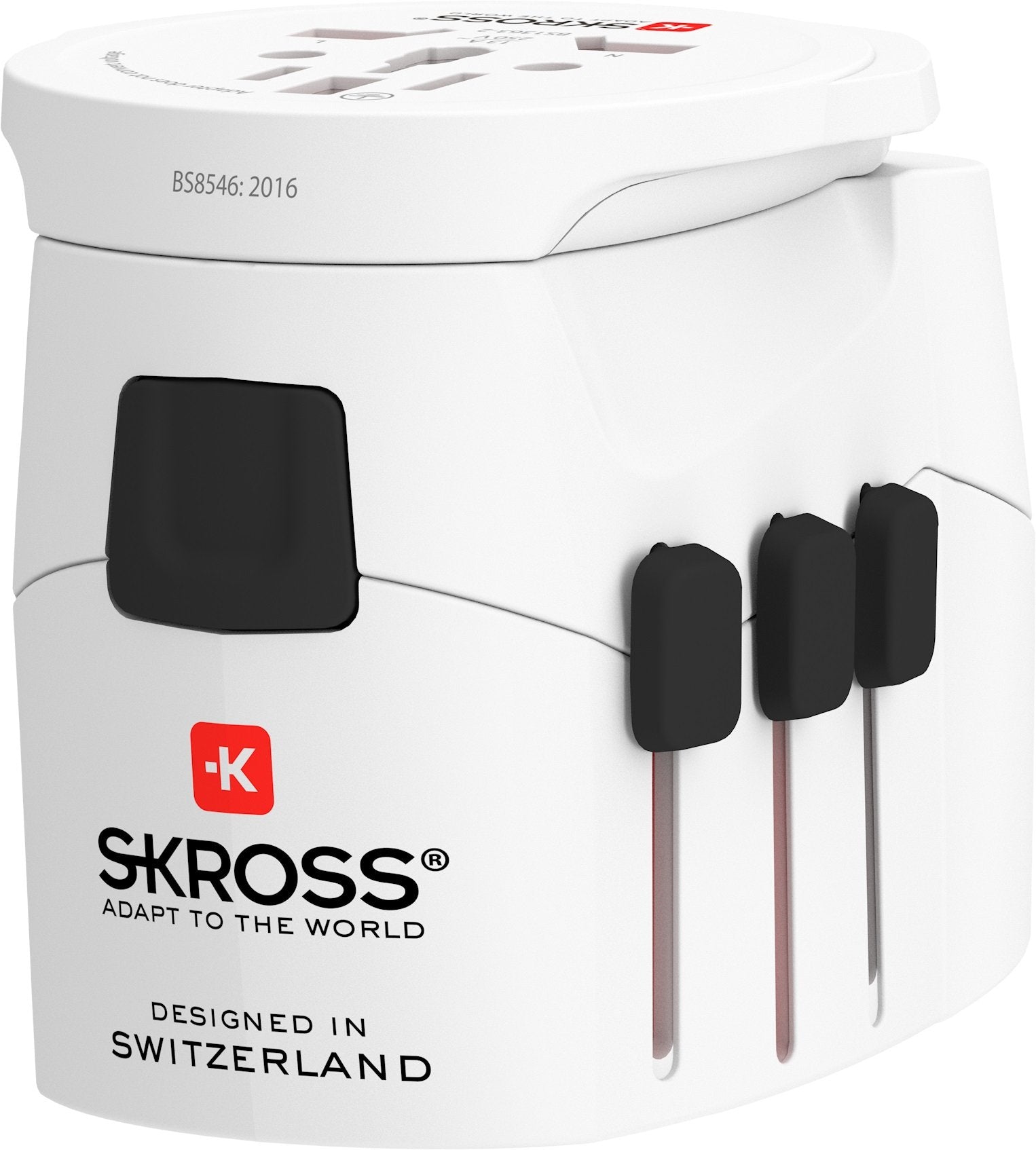 SKROSS - World Travel Adapter with Ground Plugs( no Swiss & Italy ) + 2 USB SLOT 2400 mA + world to europe - flash vidéo