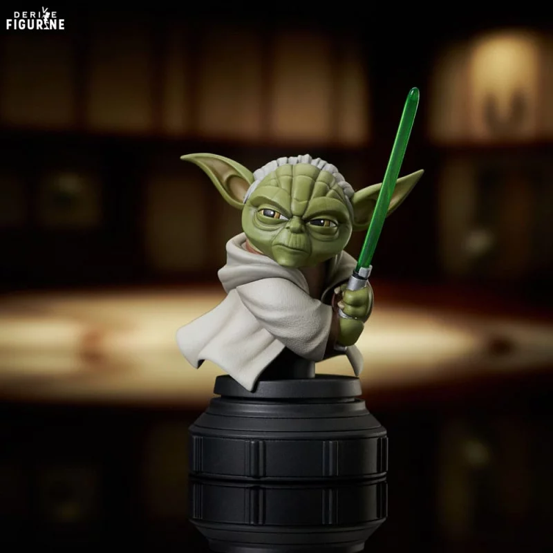 Diamond Select Toys - Star Wars Clone Wars Animated - Yoda Mini-Bust 1/7 13cm - flash vidéo