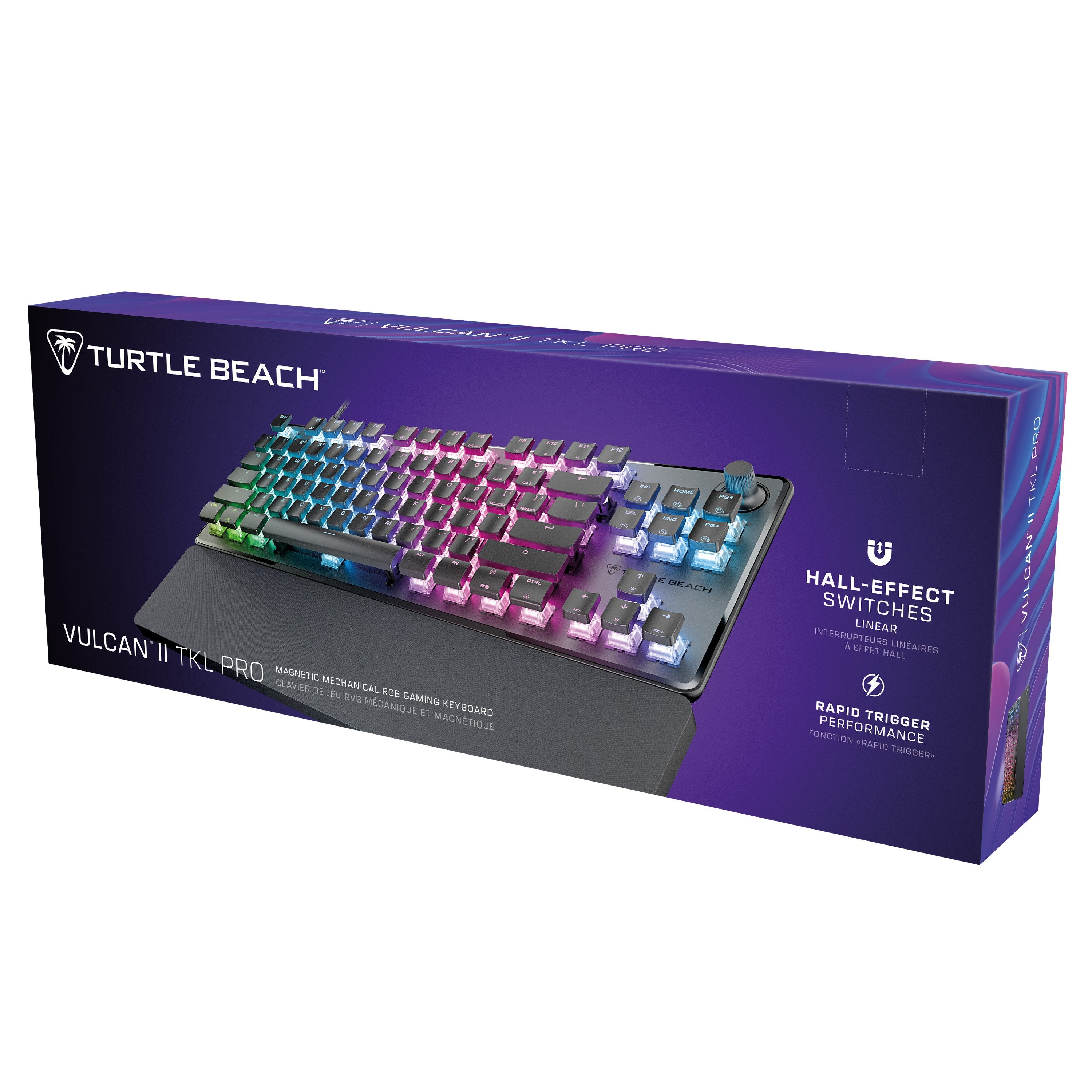 Turtle Beach - Clavier de jeu compact mécanique magnétique RGB Filaire Vulcan II TKL Pro Noir - Disposition Qwerty US - flash vidéo