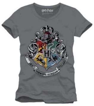 Harry Potter - Hogwarts 4 Houses Crest Anthracite T-Shirt - M - flash vidéo