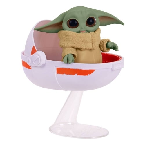 Star Wars - Le Mandalorien - Figurine interactive Grogu et son landau 12cm - flash vidéo