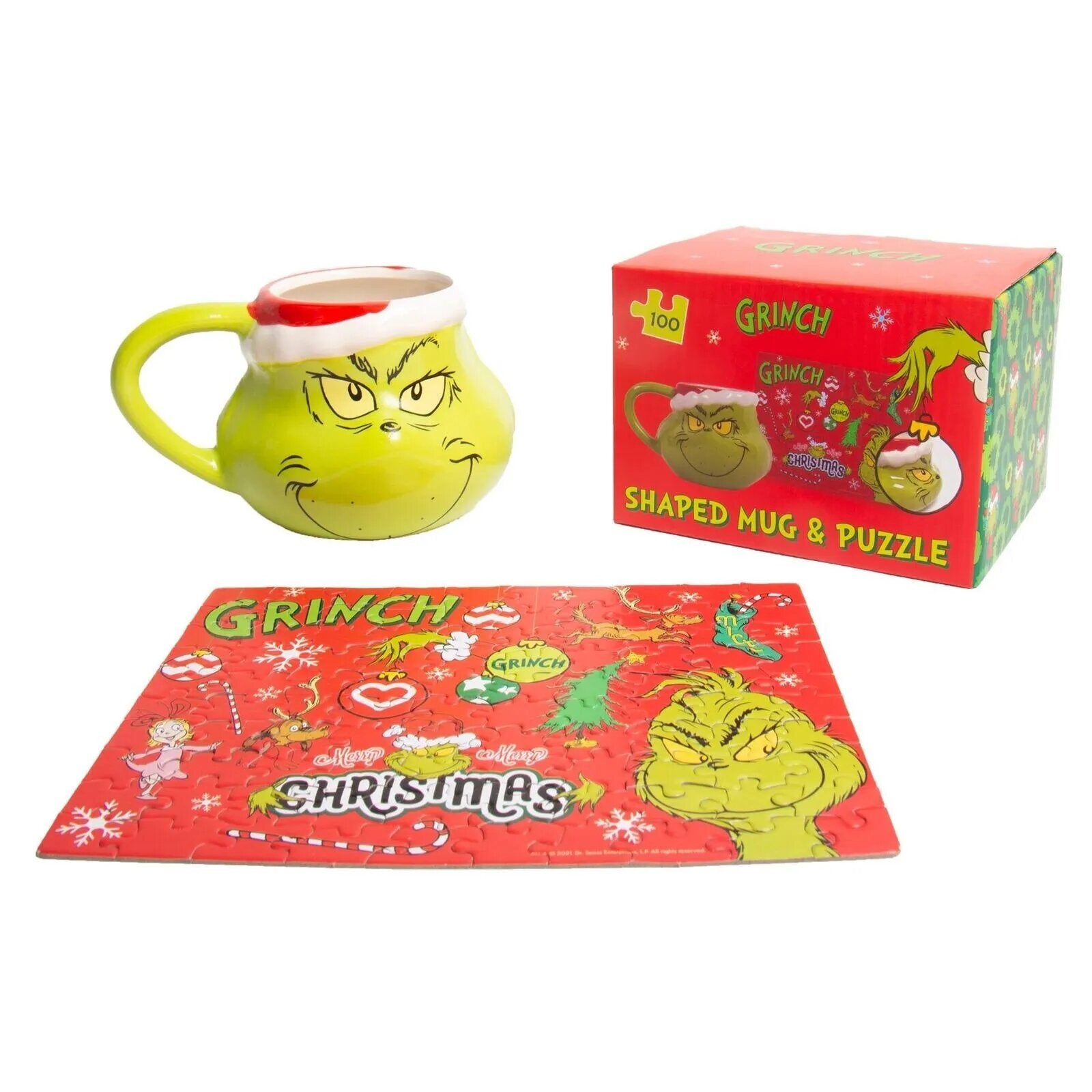 Le Grinch - Coffret Puzzle 100 Pièces + Mug 3D 250ml - flash vidéo