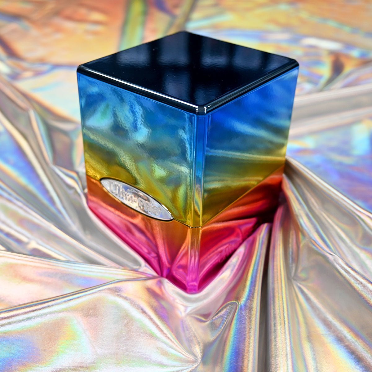 Ultra Pro - Deck Box Cube en Satin - Arc-en-ciel - flash vidéo