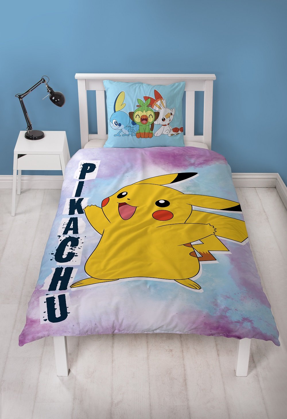 Pokémon - Parure de lit en microfibre Pikachu II (200x140cm + 63x63cm) - flash vidéo