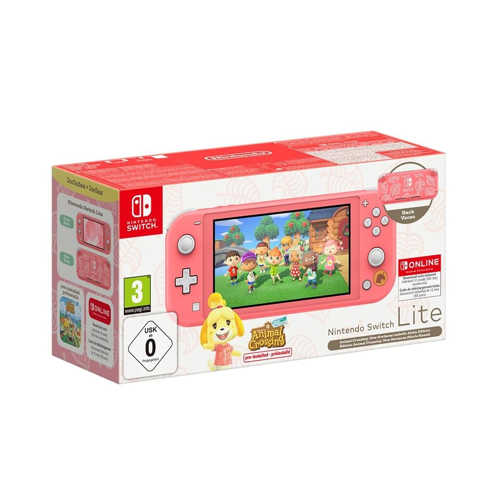 Nintendo Switch Lite Animal Crossing: New Horizons Isabelle Aloha Edition + 12 months Nintendo Switch Online - flash vidéo