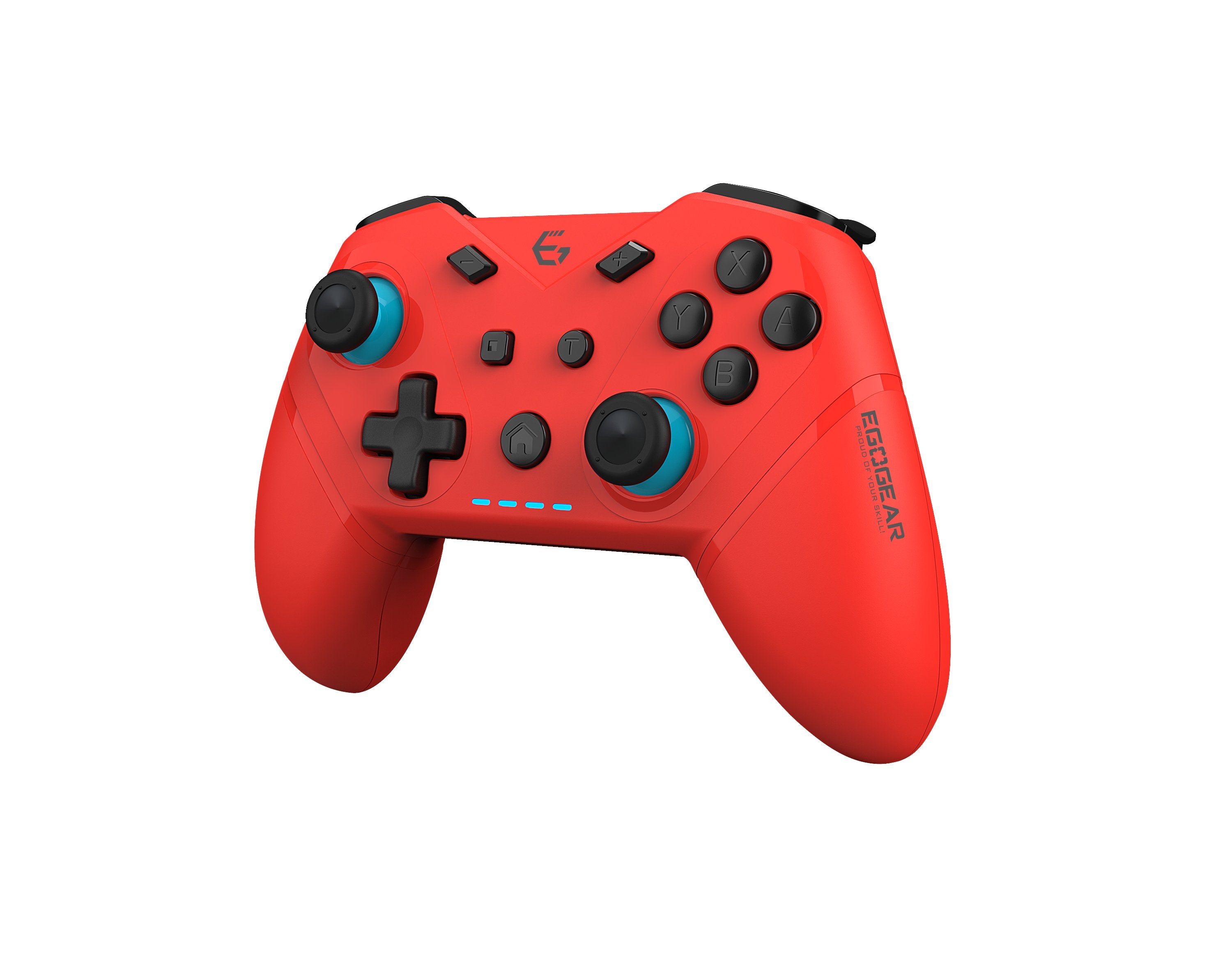 EgoGear - Manette sans fil Bluetooth SC20 Rouge Néon pour Nintendo Switch, Switch OLED, PS3 et PC - flash vidéo