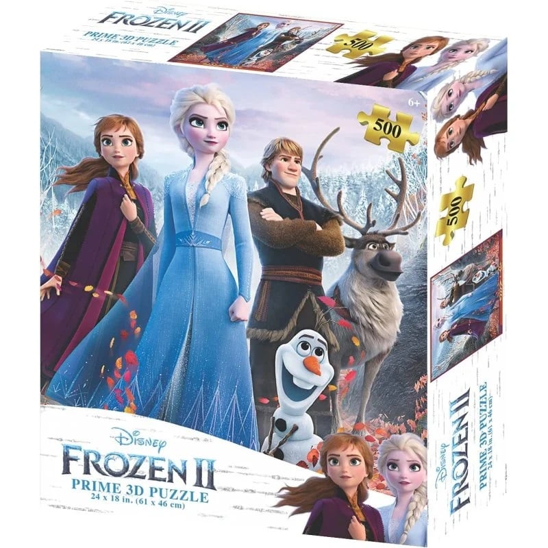 Disney - Puzzle lenticulaire Personnages de La Reine des Neiges 2 500 pcs 61x46 cm - flash vidéo