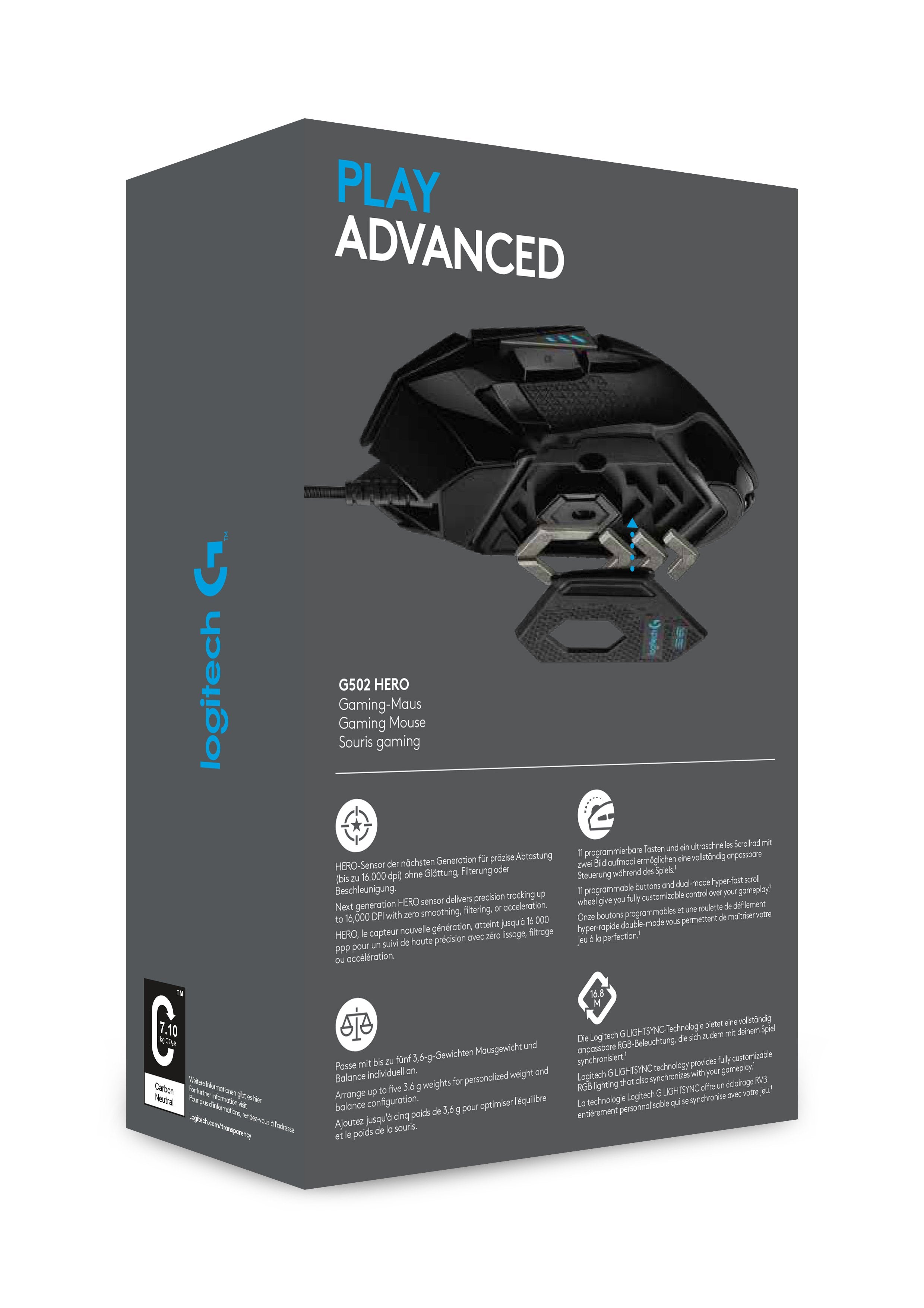 Logitech Souris de jeu hautes performances G502 HERO - flash vidéo