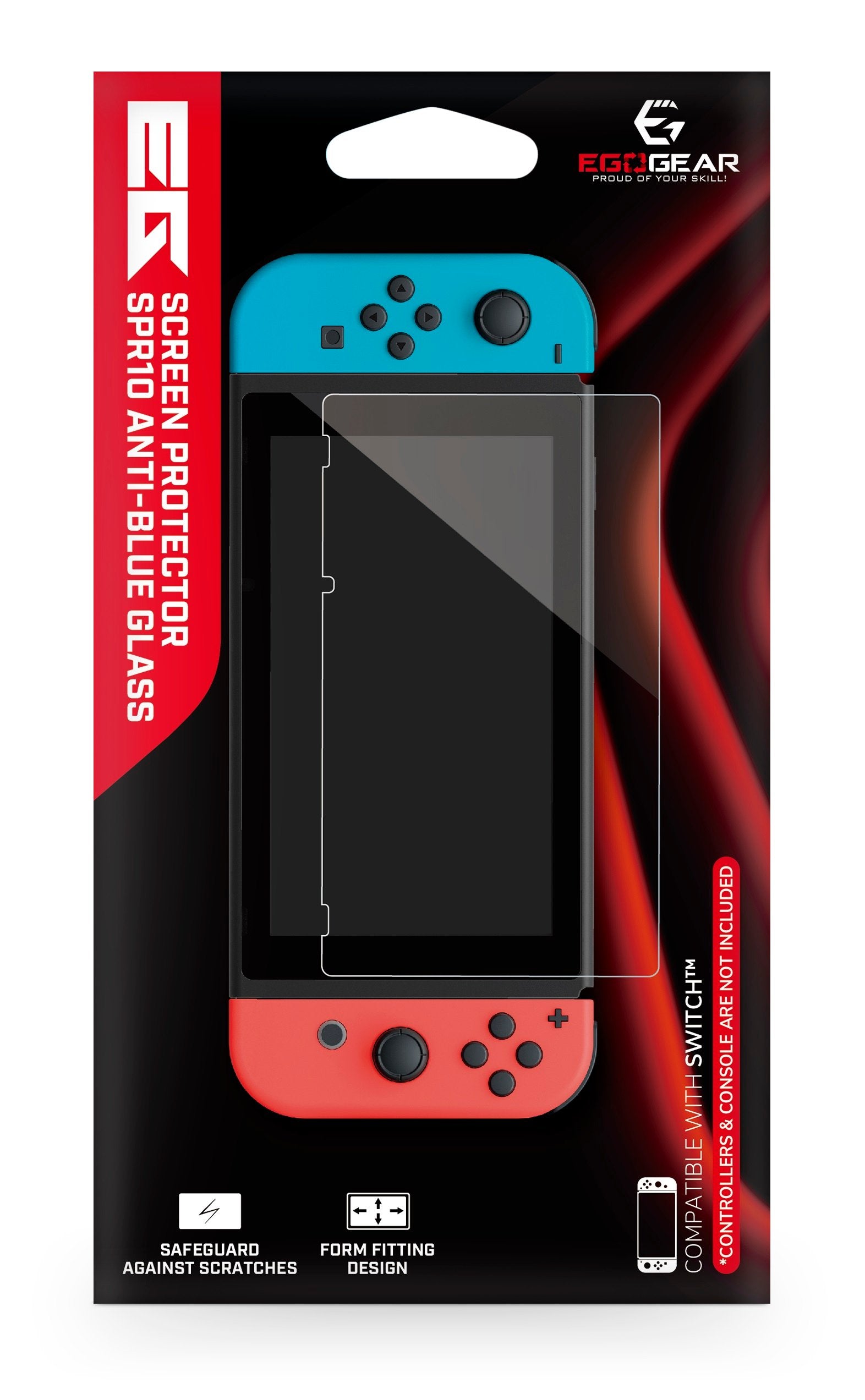 EgoGear - Protecteur d'écran en verre anti-lumière bleue SPR10 pour Nintendo Switch - flash vidéo