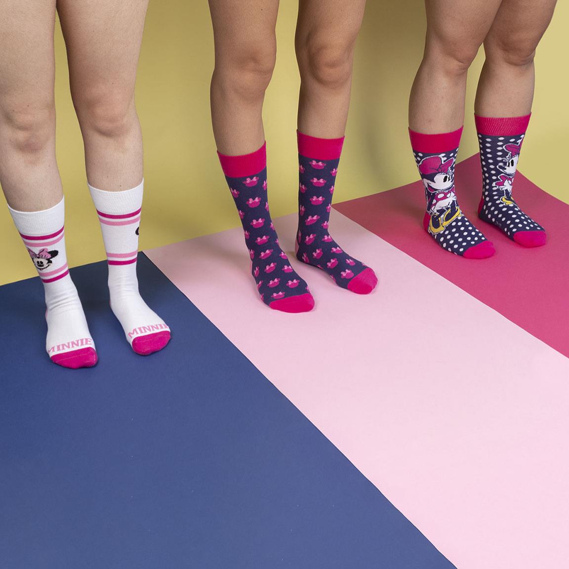 Disney - Pack de 3 paires de chaussettes Minnie Mouse (Taille 36-41) - flash vidéo