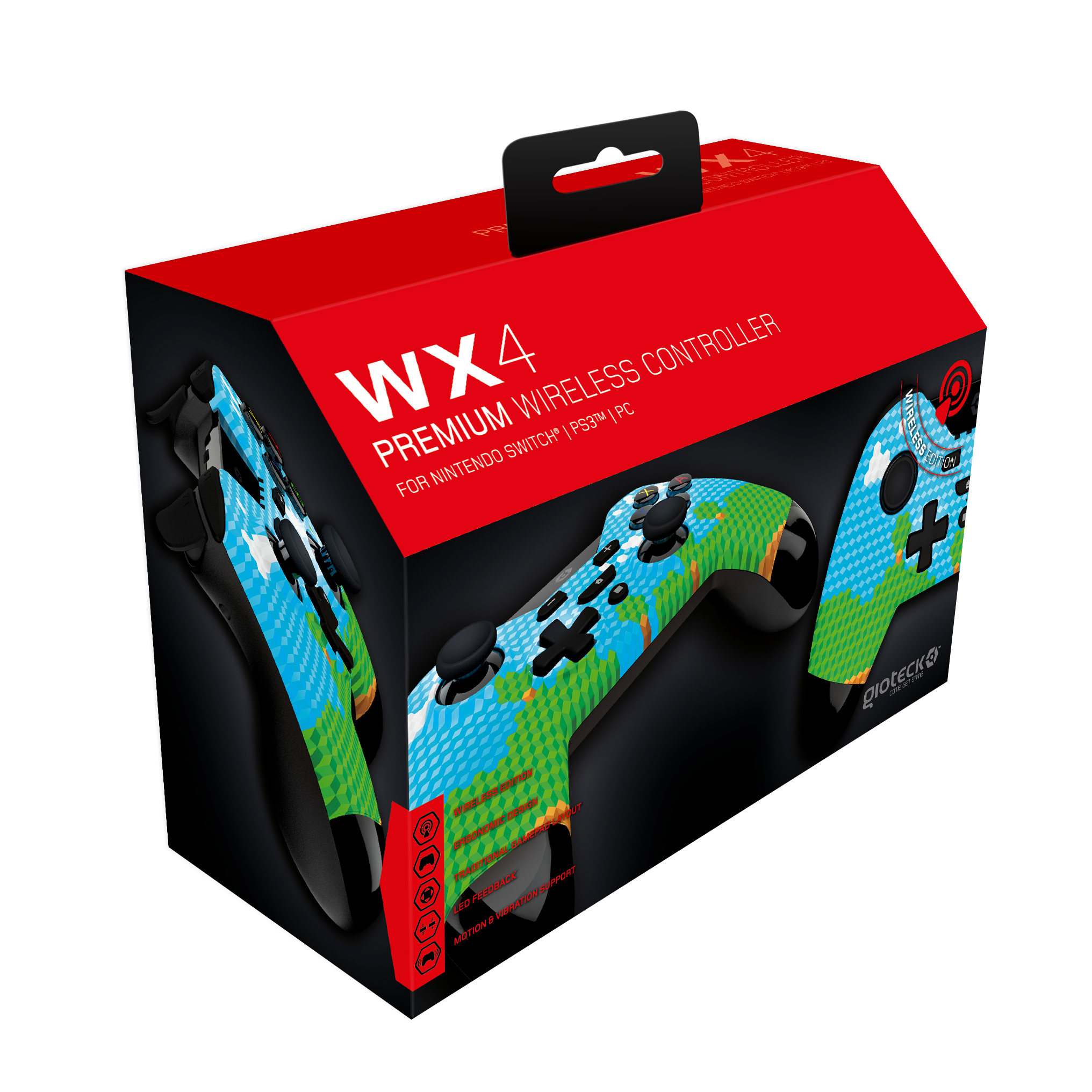 Gioteck - Manette sans fil premium WX4 Edition "Aventure" pour Nintendo Switch, PS3 et PC - flash vidéo