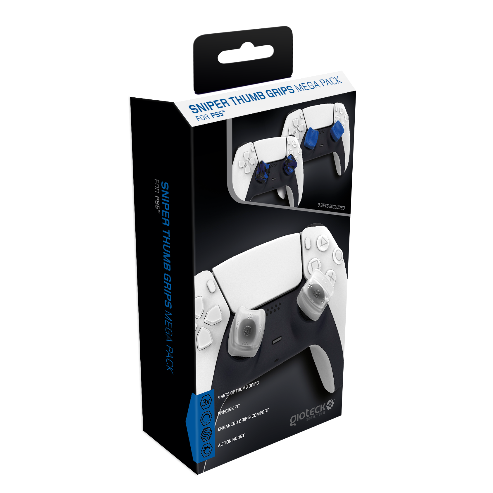 Gioteck - Méga pack de reposes pouce (Thumb Grips) Sniper pour PS5 - flash vidéo