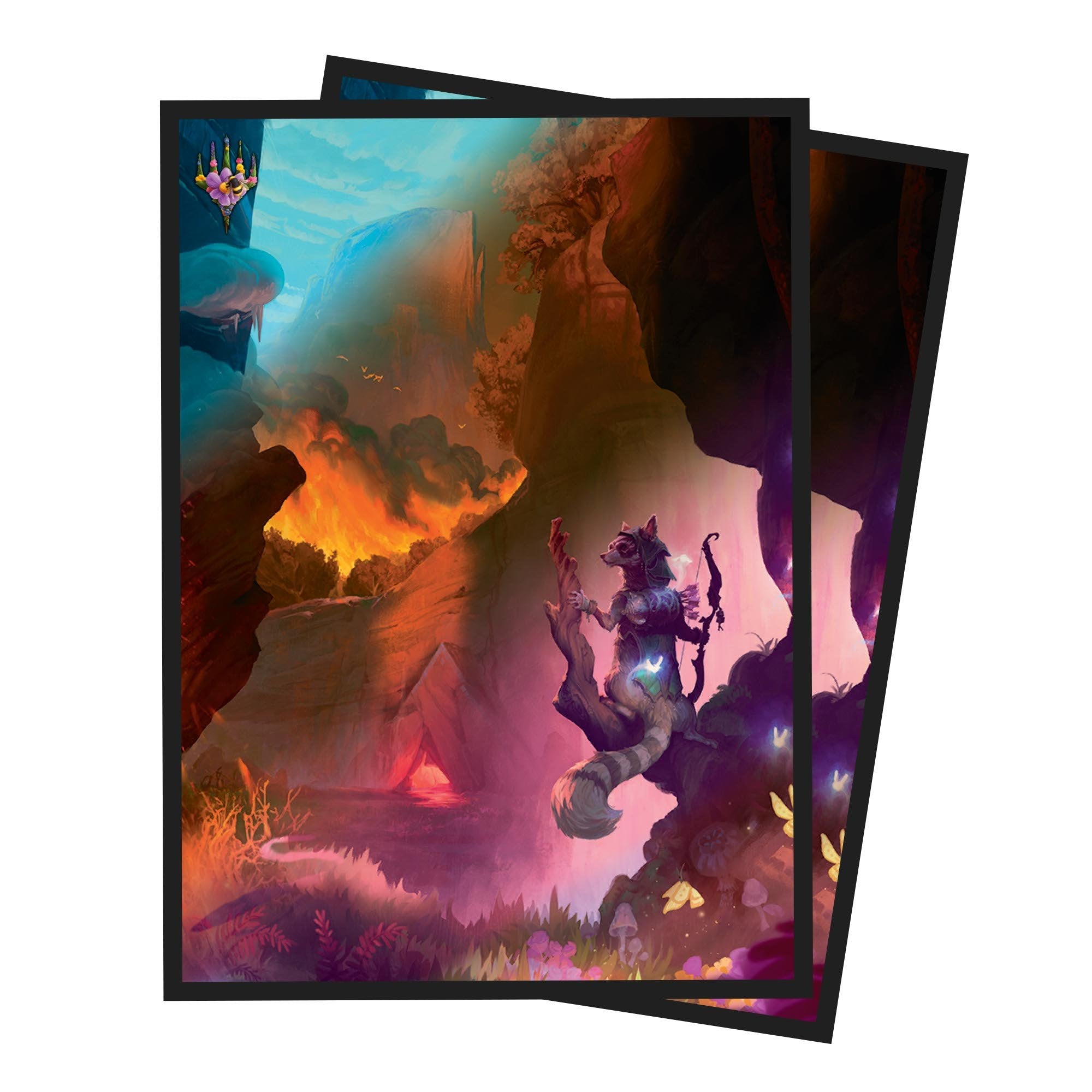 Ultra Pro - Magic: The Gathering - Bloomburrow - Sachet de 100 protèges cartes standard - Terres de saison, montagne (63 x 89 mm) - flash vidéo