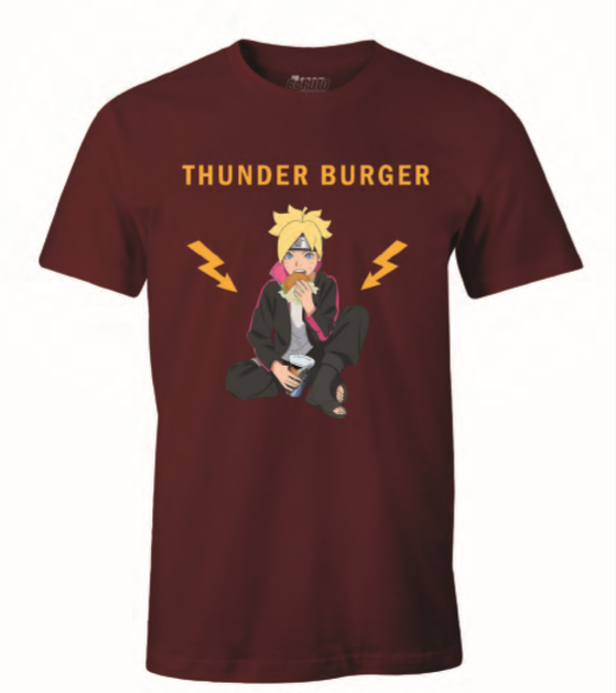 Boruto - Logo Thunder Burger T-Shirt Bordeaux - M - flash vidéo