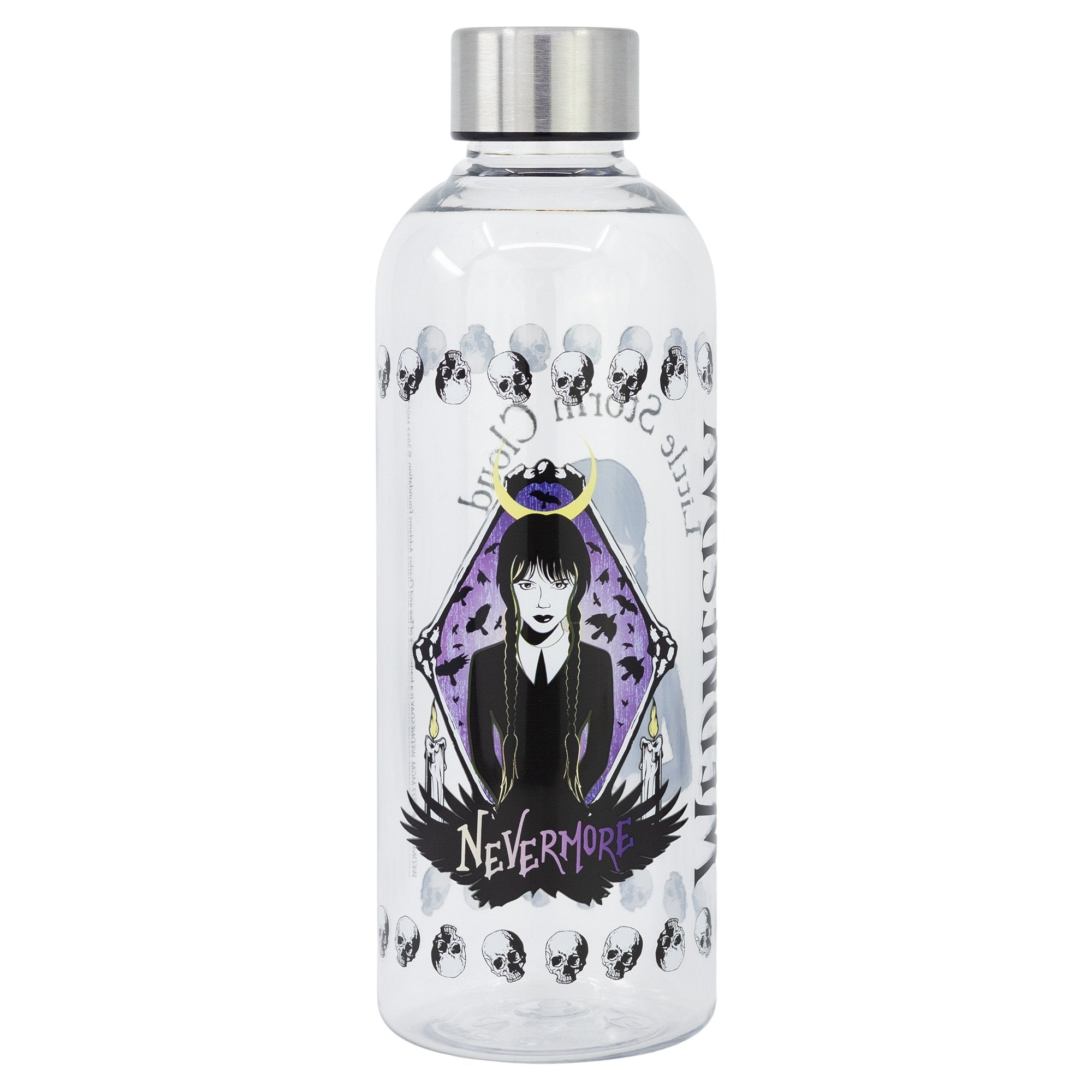 Mercredi - Bouteille d'eau Hydro Mercredi Addams (PP) - 850ml - flash vidéo