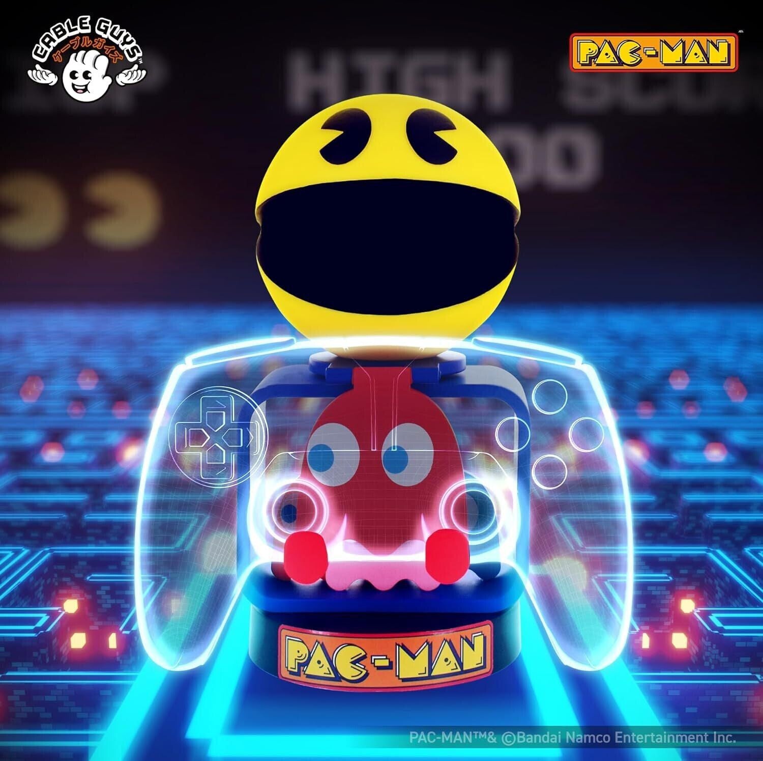 Cable Guys R.E.S.T - Bandai - Pac-Man Support pour Téléphone et Manette - flash vidéo