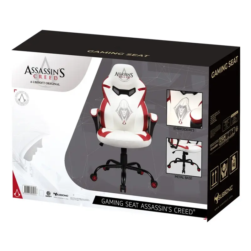 Subsonic - Assassin's Creed - Chaise Gaming Junior Blanche et Rouge - flash vidéo