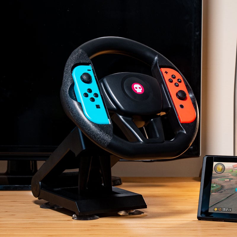Numskull - Support de Joy-Con en forme de volant et fixation de table pour Nintendo Switch - flash vidéo