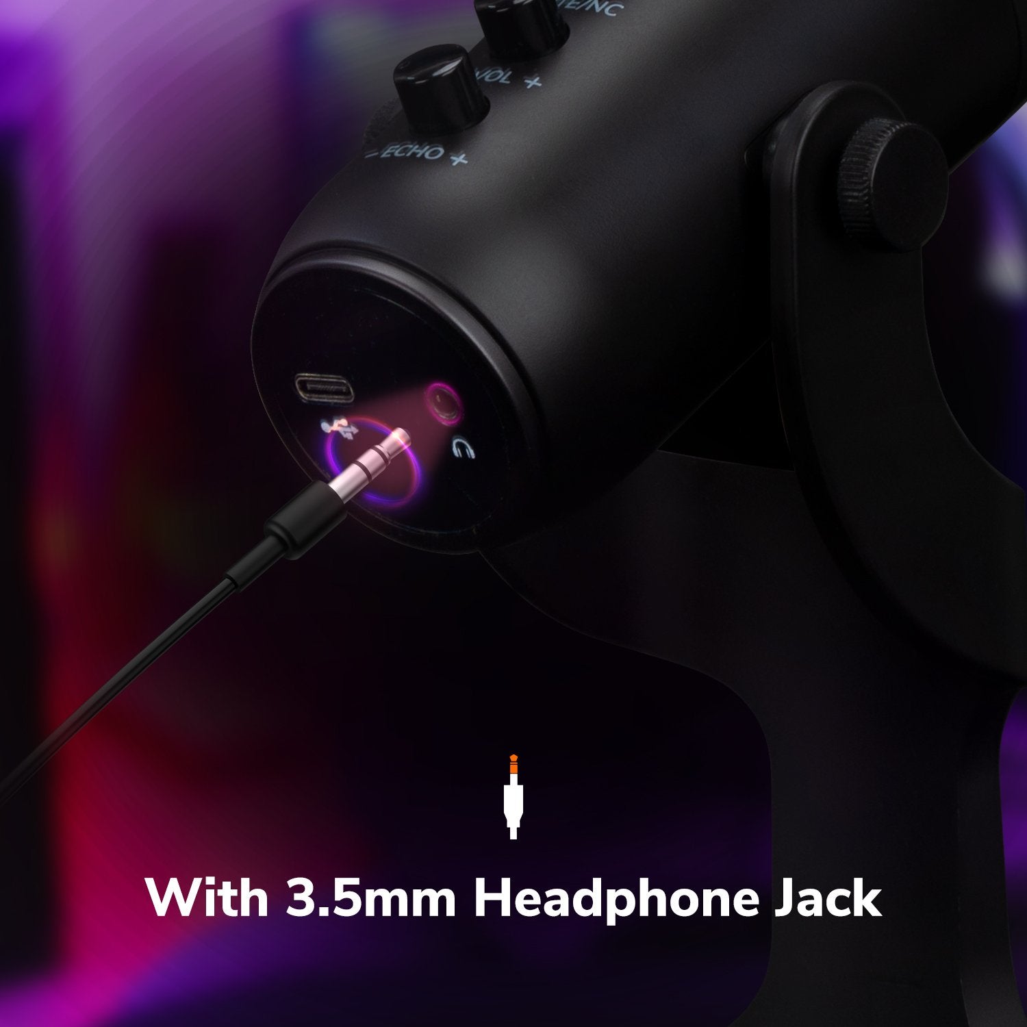 EgoGear - Microphone de streaming haut de gamme RGB SLI50 - flash vidéo