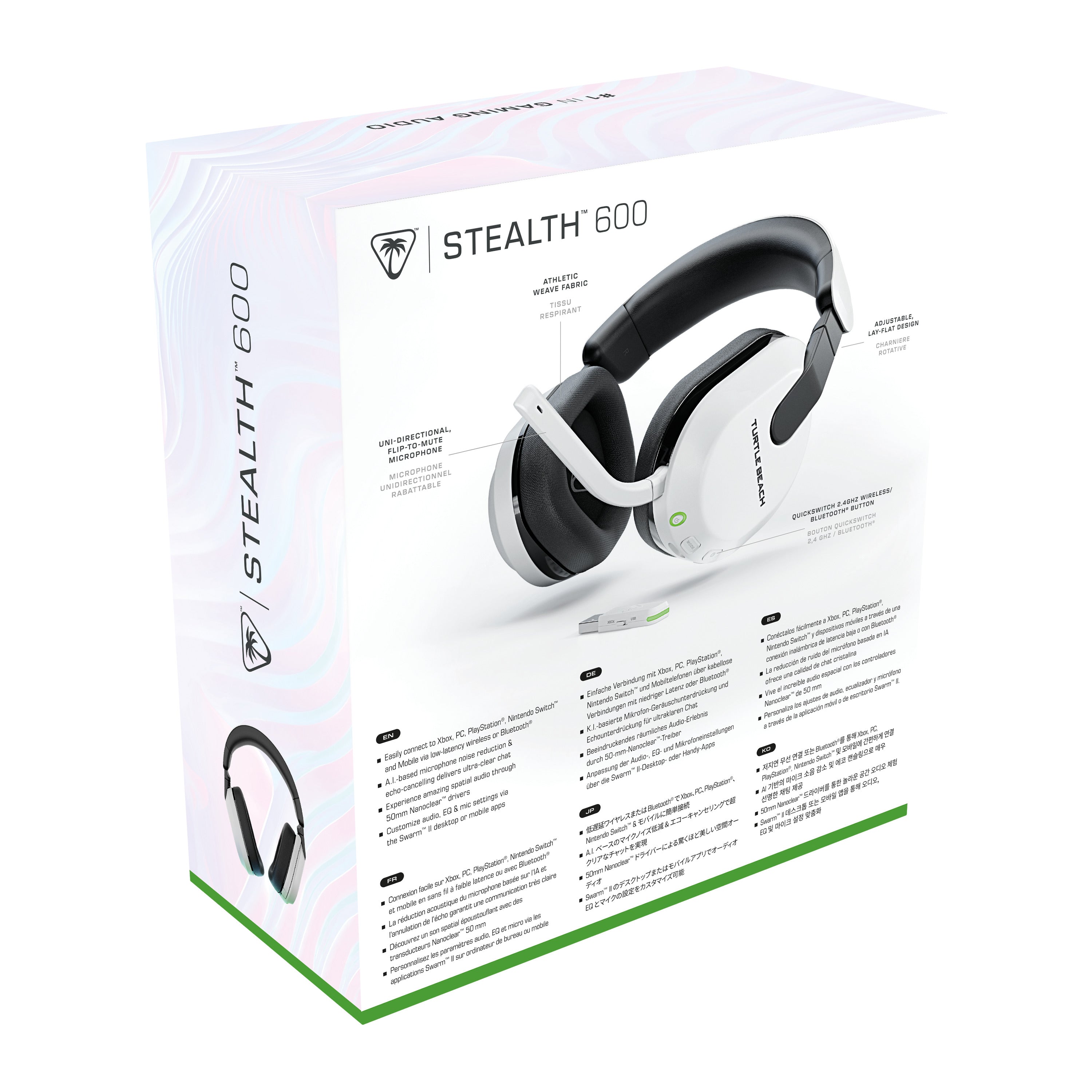 Turtle Beach - Casque de jeu sans fil Stealth 600X Gen 3 Blanc pour Xbox Series, Xbox One, PS5, PS4, Switch, PC et Mobile - flash vidéo