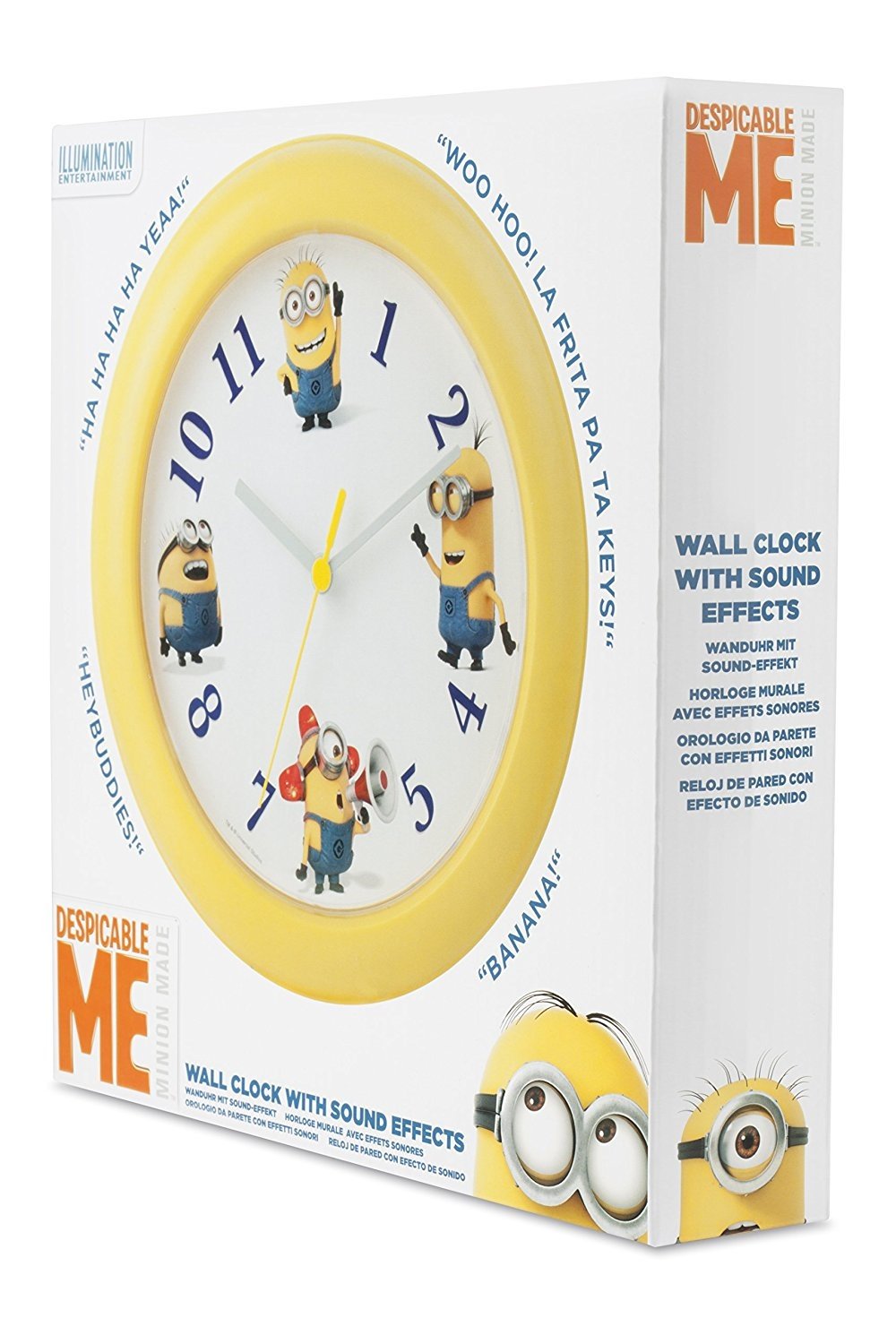 Minions 2 - Horloge murale avec sons 24cm - flash vidéo