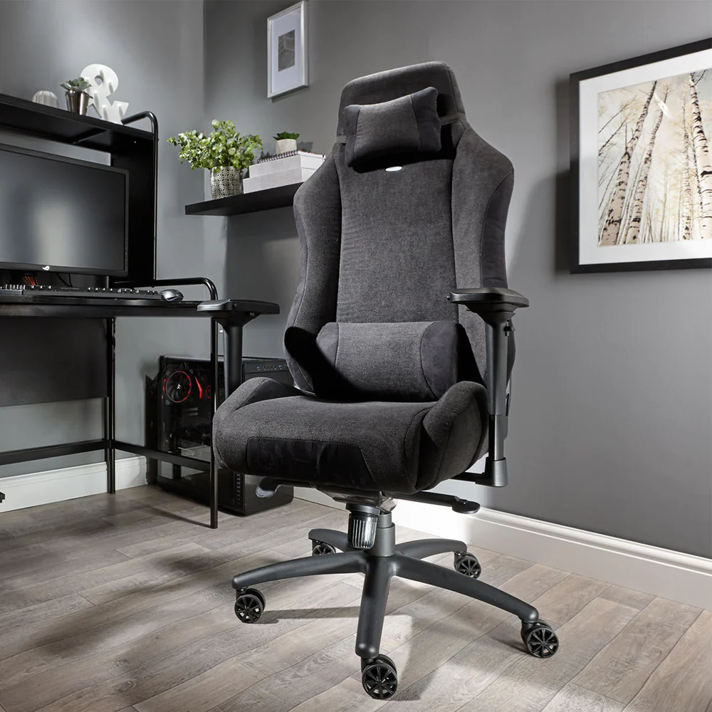 X Rocker - Chaise de bureau en tissu Messina Noire - flash vidéo