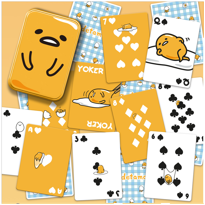 Gudetama - Cartes à jouer avec boîte de rangement en métal - flash vidéo