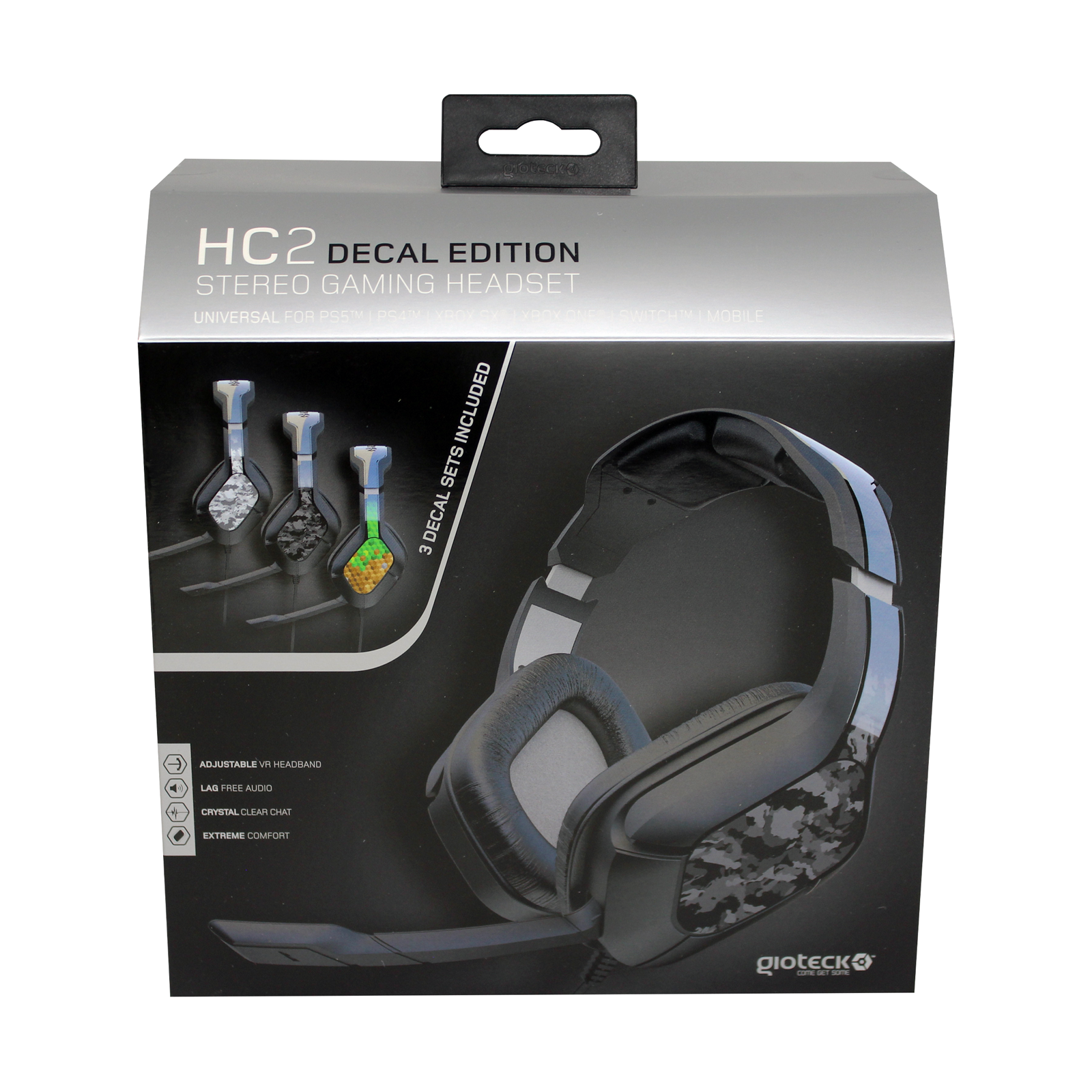 Gioteck - Casque de jeu stéréo HC2 Edition Decal pour PS5, PS4, Xbox Series, Xbox One, Switch et Mobile - flash vidéo